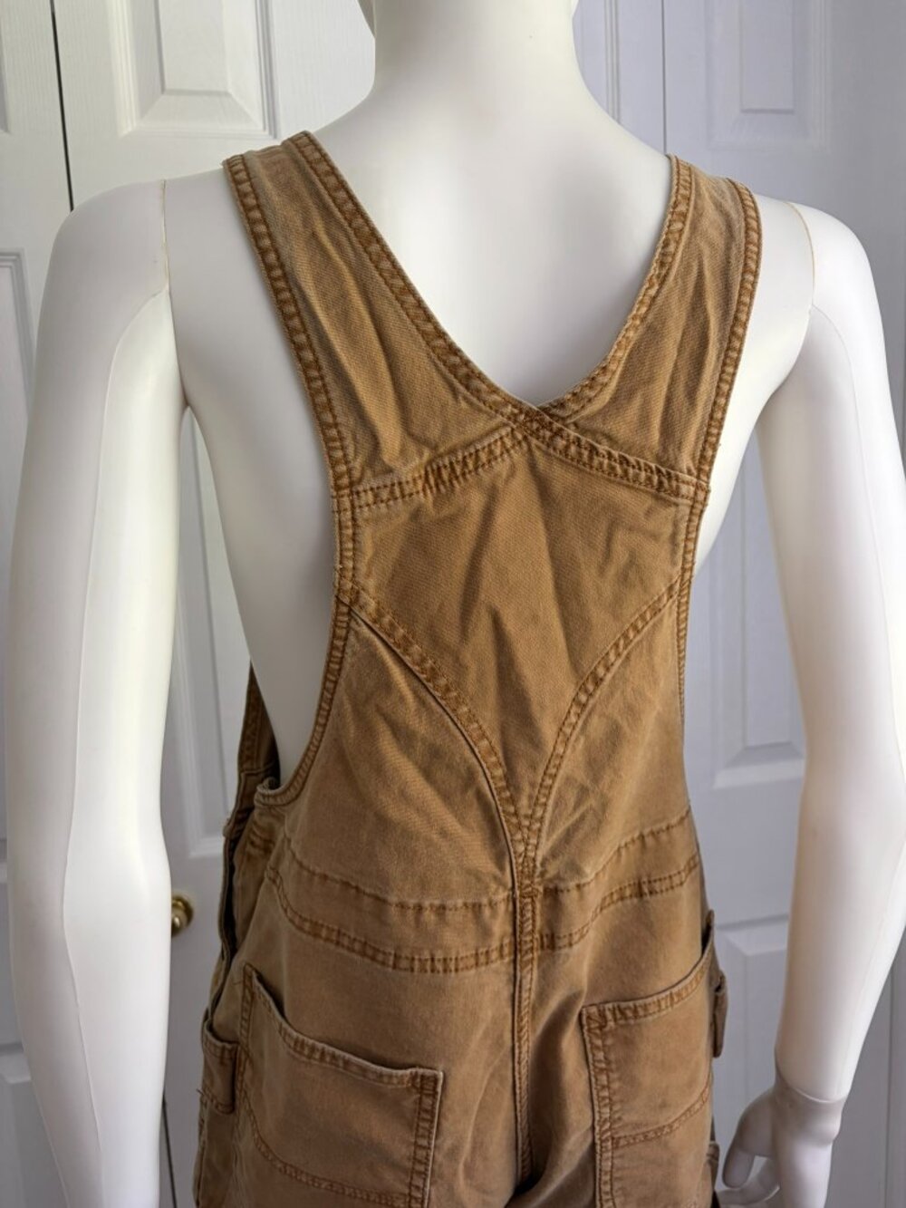 Carhart Size Small Short Tan Khaki Overalls 2018 Work Dungarees - Picture 4 of 14